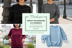 Light blue crew neck sweatshirt mockup Product Image 1