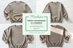 Sweatshirt mockup - crew neck, light green and gray, indoor Product Image 1