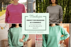 Long sleeve sweatshirt mockup in various colors Product Image 1