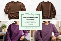 Oversized sweatshirt mockup in brown and purple Product Image 1