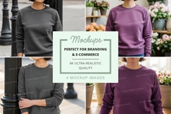 Sweatshirt mockup in gray and purple Product Image 1