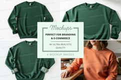 Green crew neck sweatshirt mockup Product Image 1