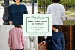 Sweatshirt mockup in various colors and scenarios Product Image 1