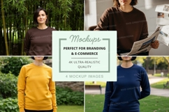Long sleeve sweatshirt mockup with models Product Image 1