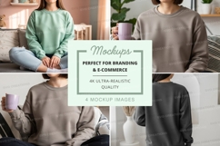 Oversized sweatshirt mockup in multiple colors Product Image 1