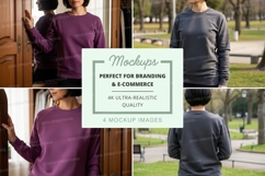 Sweatshirt mockup in purple and gray Product Image 1