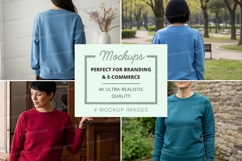Sweatshirt mockup in multiple colors and scenarios Product Image 1