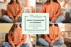 Oversized sweatshirt mockup with multiple views Product Image 1