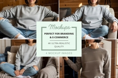 Group of women wearing crew neck sweatshirts in a living roo Product Image 1