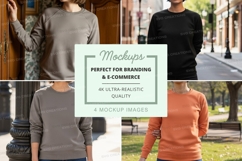 Long sleeve crew neck sweatshirts mockup Product Image 1