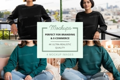 Sweatshirt mockup with two models Product Image 1