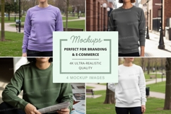 Group of people wearing long sleeve t-shirts in outdoor sett Product Image 1