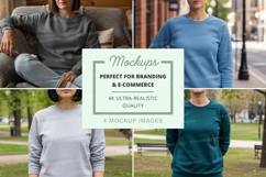 Long sleeve sweatshirt mockup in various colors Product Image 1