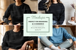Sweatshirt mockup featuring four individuals Product Image 1