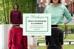 Sweatshirt mockup in multiple colors Product Image 1