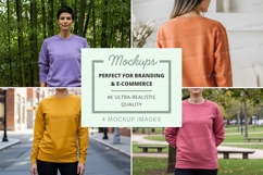 Sweatshirt mockup in outdoor setting with multiple models Product Image 1