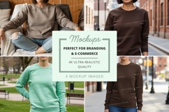 Long sleeve sweatshirt mockup in multiple colors Product Image 1