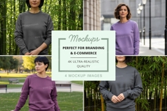 Sweatshirt mockup in gray and purple Product Image 1