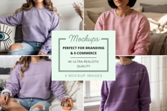 Sweatshirt mockup in lavender and pink colors Product Image 1