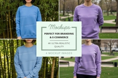 Sweatshirt mockup in blue and purple colors Product Image 1