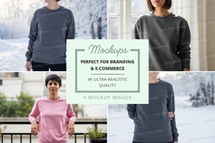 Sweatshirt mockup in gray and pink Product Image 1