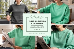 Sweatshirt mockup with two models Product Image 1