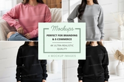 Sweatshirt mockup in pink, gray, and black Product Image 1