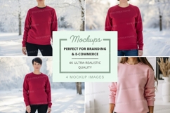 Sweatshirt mockup in winter setting Product Image 1