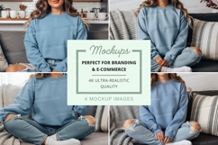 Women's blue loungewear set mockup Product Image 1