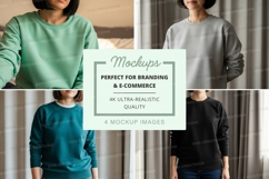 Four sweatshirt mockups in different colors Product Image 1