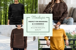 Long-sleeve sweatshirt mockup in various colors Product Image 1