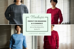Long sleeve sweatshirt mockup set Product Image 1