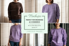 Long sleeve sweatshirt mockup - front, back, and side views Product Image 1