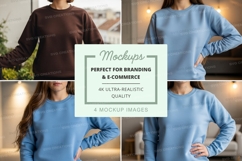 Sweatshirt mockup in brown and light blue Product Image 1