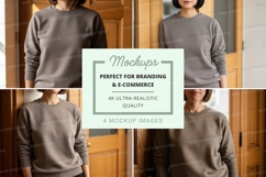 Oversized crew neck sweatshirt mockup in gray Product Image 1