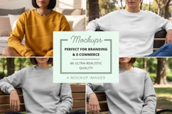 Group of people wearing sweatshirts mockup Product Image 1
