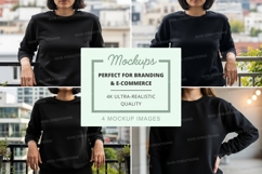 Black oversized sweatshirt mockup Product Image 1