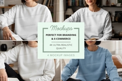 Sweatshirt mockup with three models Product Image 1
