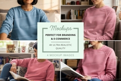 Group of women reading books in a cozy room mockup Product Image 1