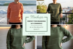 Oversized sweatshirt mockup in orange and green Product Image 1