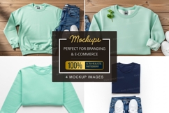 Mockup: casual outfit with mint sweater Product Image 1