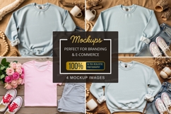 Mockup: casual clothing display with sweatshirts and accesso Product Image 1