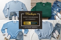 Mockup: casual outfit with sweatshirts, jeans, and sneakers Product Image 1