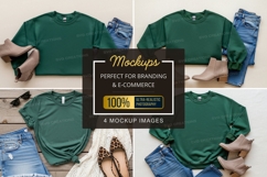 Mockup: green sweatshirt styled with denim and accessories Product Image 1