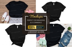 Mockup collection of black t-shirts Product Image 1
