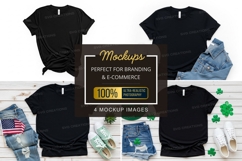 Mockup of casual outfits with black t-shirts Product Image 1