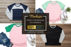Mockup collection of colorful long-sleeve t-shirts Product Image 1