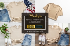 Mockup collection of beige t-shirts Product Image 1