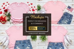 Mockup: casual summer outfits with pink t-shirts Product Image 1