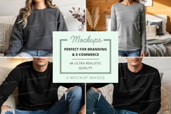 Long sleeve t-shirt mockup with models Product Image 1